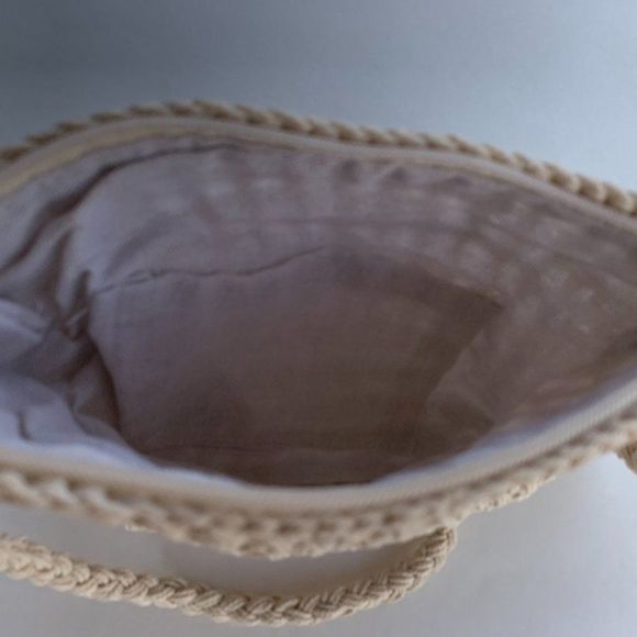 Boho Crossbody Retro Woven 70's Style Handbag - Ivory - NWT - Picture 3 of 9